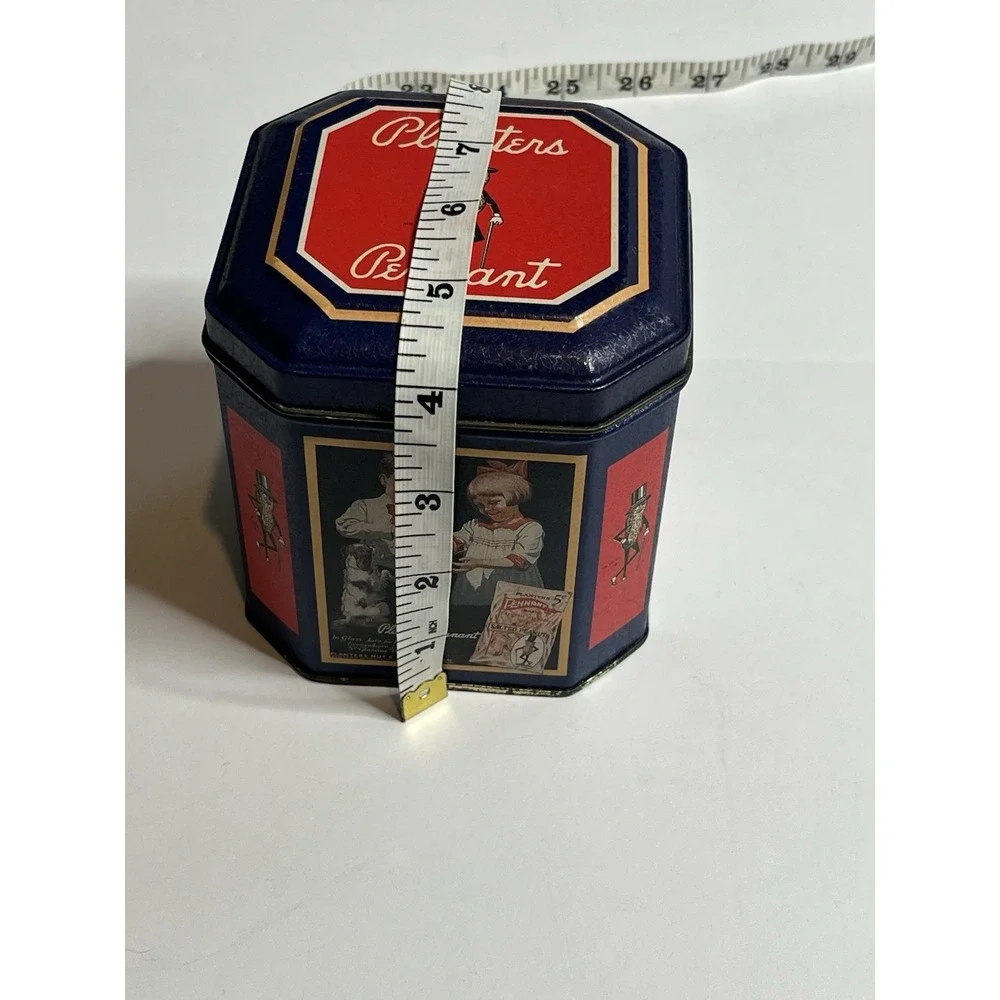 Vintage Planters Mr.Peanut Blue Tin Container 1993 Collectible by Nabisco Inc